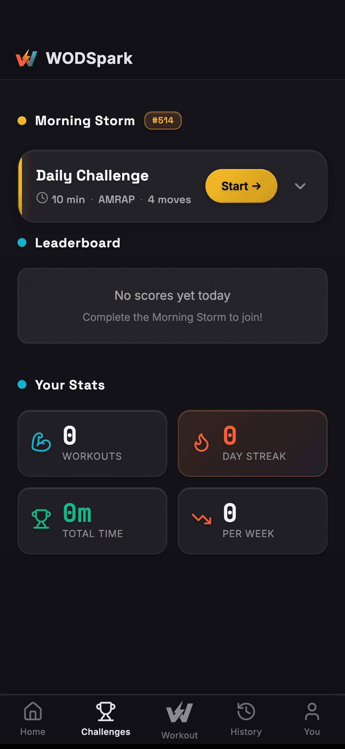 Morning Storm daily challenge with leaderboard and stats