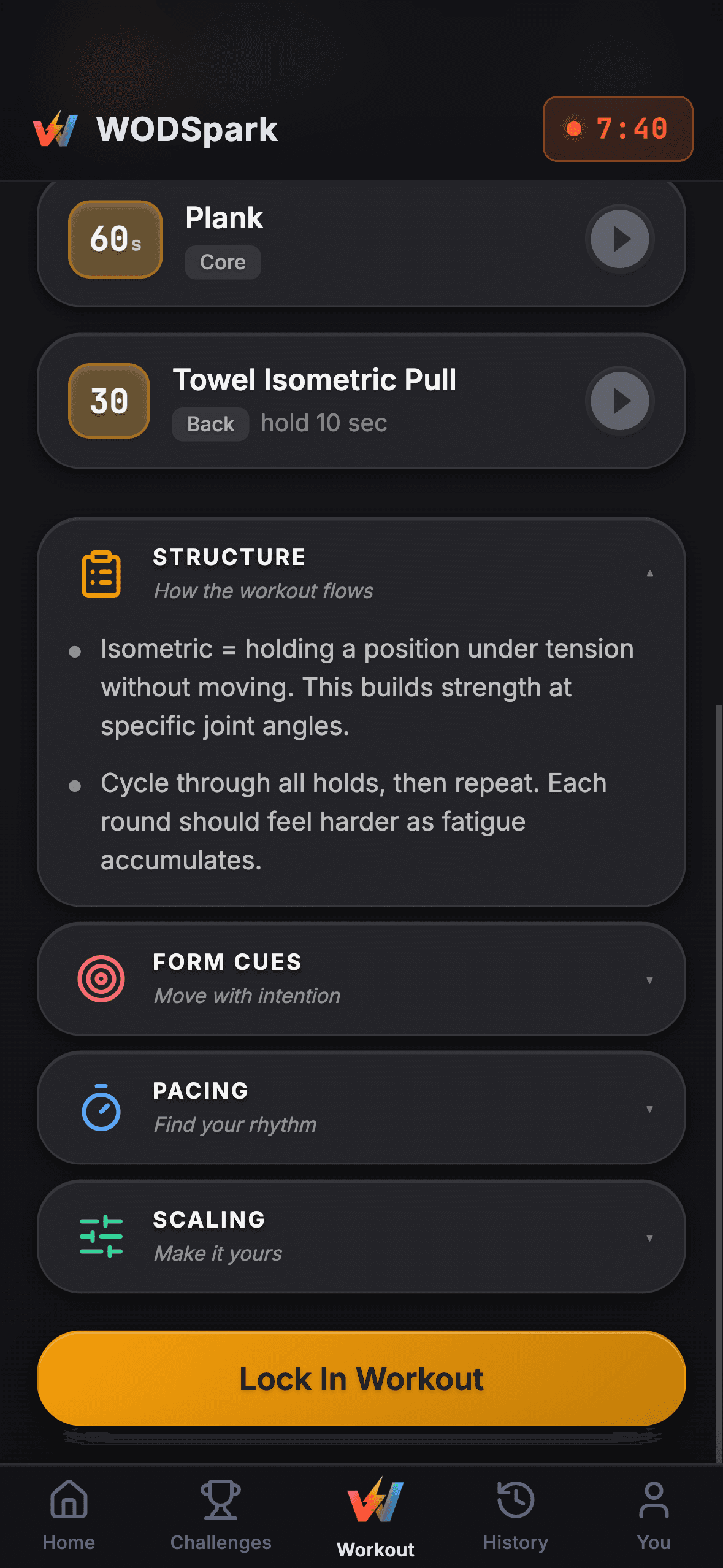 Workout coaching notes - structure, form cues, pacing, and scaling